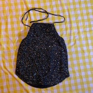 Haute Hippie Halter Top with Sequins and Beads